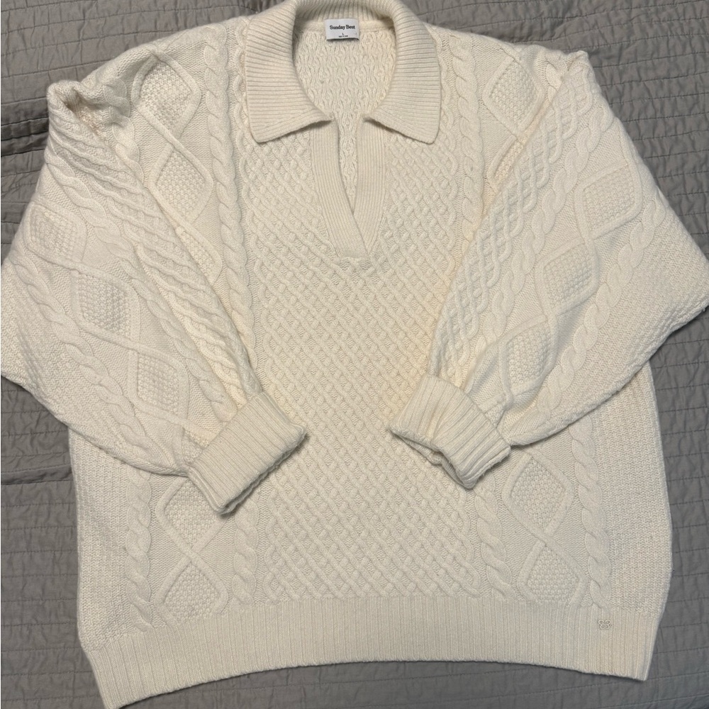 Sunday Best V-Neck Cream Sweater